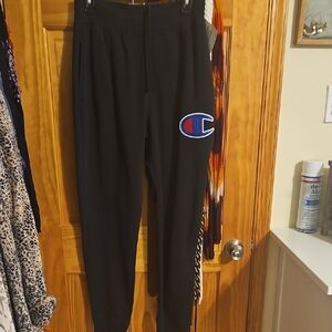 Champion Black Sweatpants with Iconic Logo